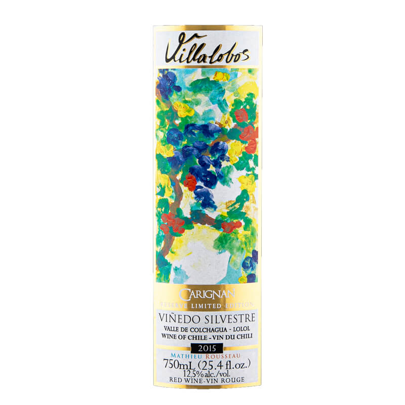 Rótulo Vinho Tinto Chileno Villalobos Vinhedo Silvestre Carignan 2015